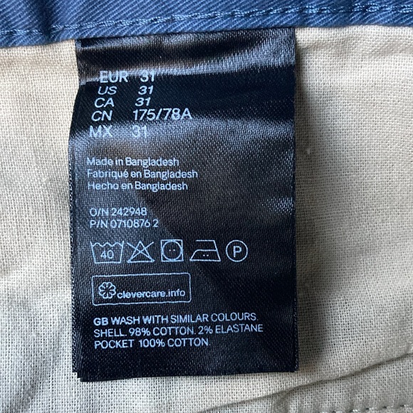 H&M L.O.G.G SKINNY FIT STRETCH COTTON CHINOS - Picture 10 of 10